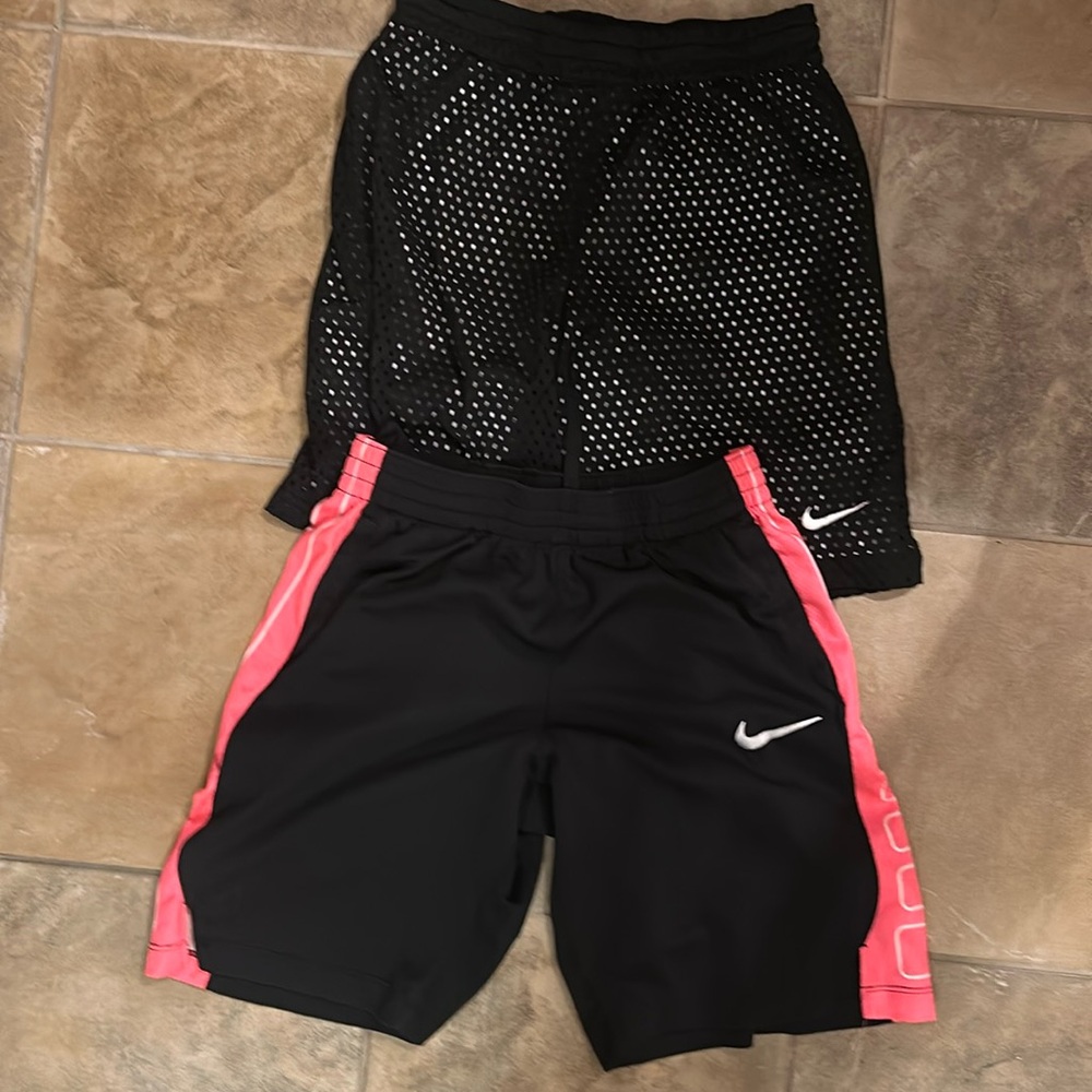Nike Kids Black and Pink Shorts Set